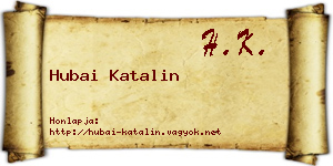 Hubai Katalin névjegykártya